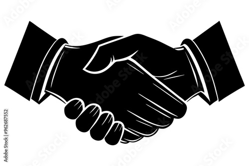 Handshake icon, Business agreement handshake vector