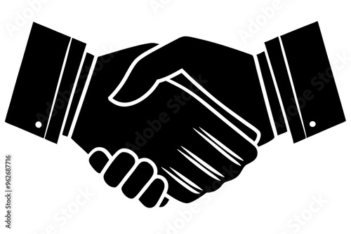 Handshake icon, Business agreement handshake vector
