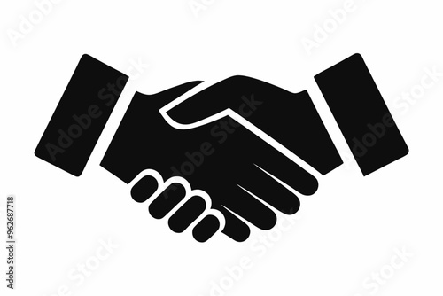 Handshake icon, Business agreement handshake vector