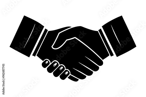 Handshake icon, Business agreement handshake vector