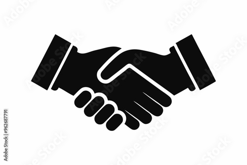 Handshake icon, Business agreement handshake vector