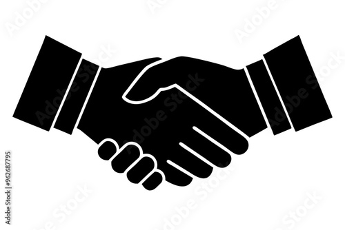 Handshake icon, Business agreement handshake vector