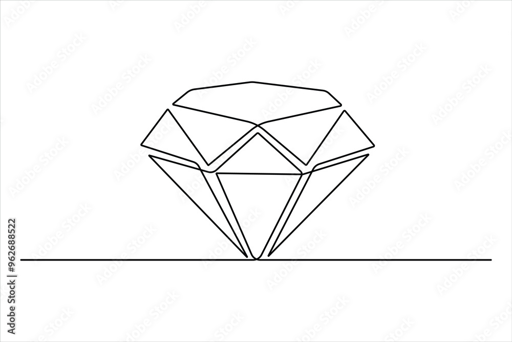 Diamond continuous one line art drawing of design vector illustration
Diamond continuous one line art drawing of design vector illustration