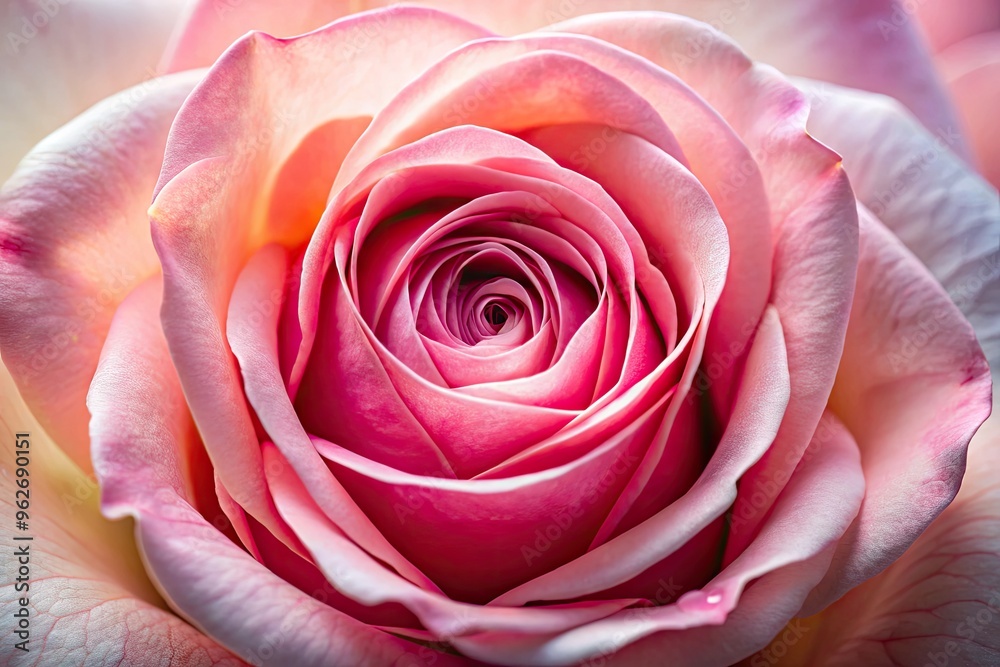 Charming Close-Up Of A Blossoming Pink Rose With Soft Petals And Intricate Detailing Charming Close-Up Of A Blossoming Pink Rose With Soft Petals And Intricate Detailing