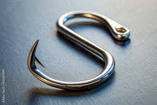 Close-Up Of A Fishing Hook Curved And Shaped To Resemble A Letterfont photo