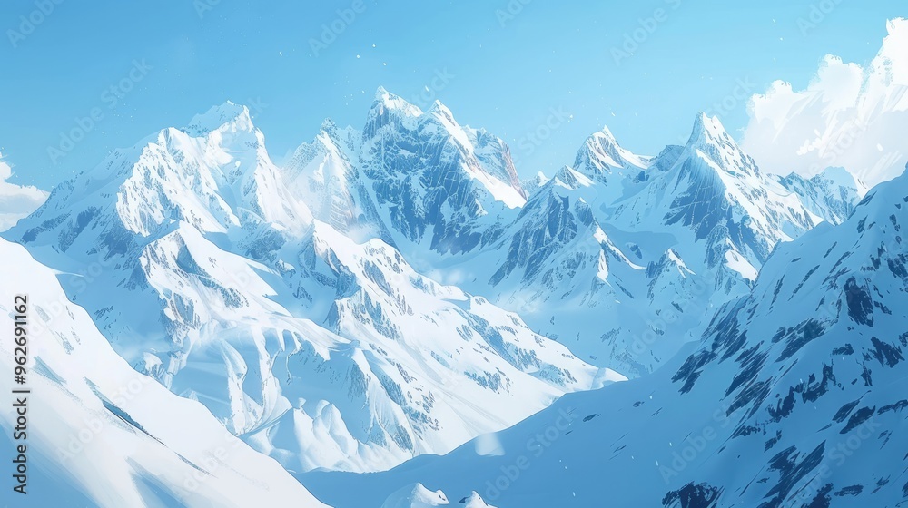 Naklejka premium Snowy peaks