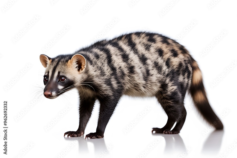 Obraz premium African civet animal on white background, AI Generated