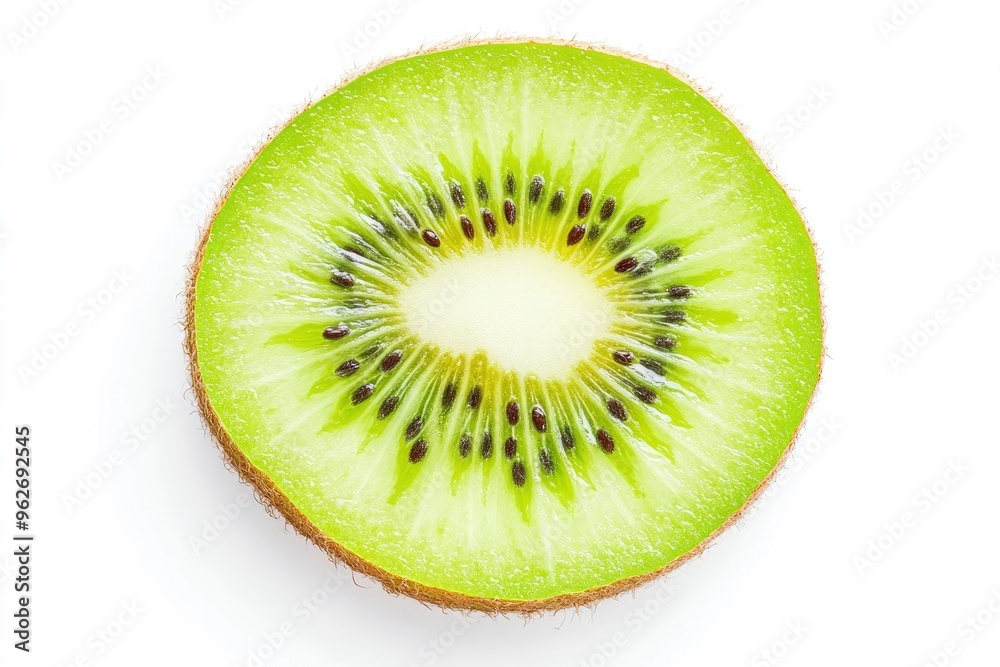 close up Kiwi fruit slice isolated on white background. Top view. Flat lay , ai close up Kiwi fruit slice isolated on white background. Top view. Flat lay , ai