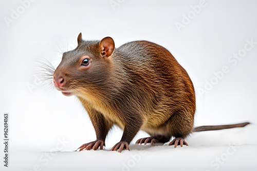 Agouti animal on white background, Ai Generated photo