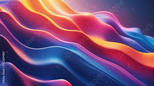 Craft an abstract background featuring energetic gradients and geometric patterns. Emphasize the sense of movement and vibrancy with fluid lines and dynamic shapes