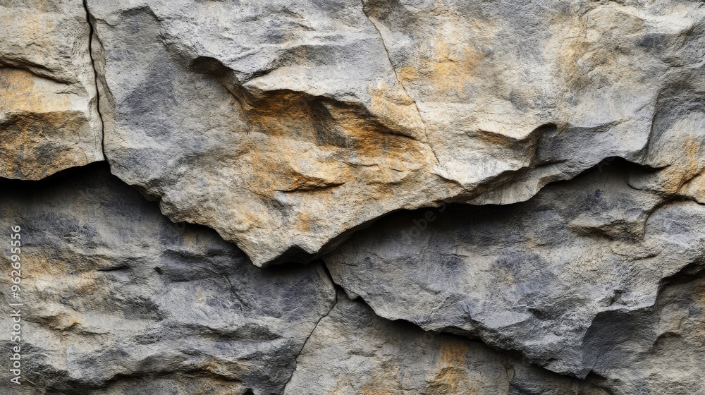 Close-up image of a textured rocky wall with rough, cracked surface and natural gray and beige hues, ideal for background or design projects. Close-up image of a textured rocky wall with rough, cracked surface and natural gray and beige hues, ideal for background or design projects.