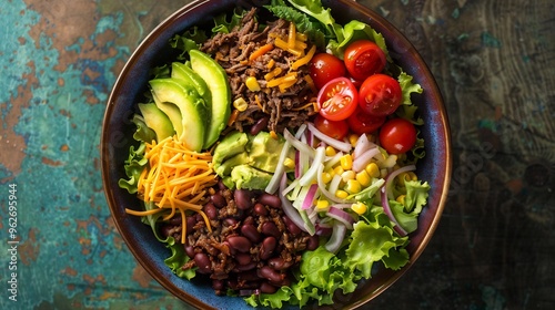 Fresh and Colorful Taco Salad Bowl