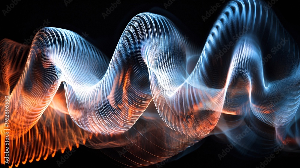 Fototapeta premium An eye-catching visual representation of sound waves illustrates the theme of antiphony with vibrant rhythm patterns.