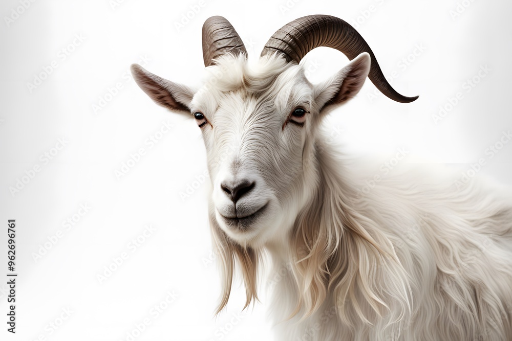 Alpine goat animal on white background, AI Generated Alpine goat animal on white background, AI Generated