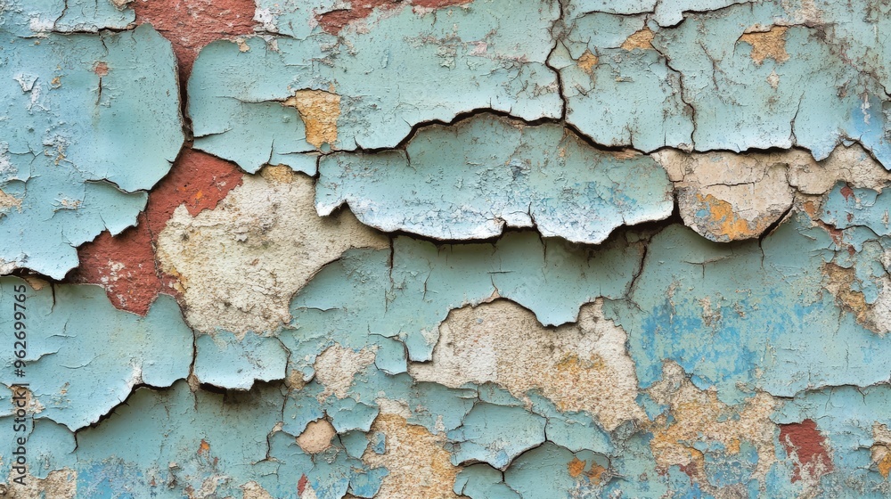 Close-up of weathered and peeling paint on an old wall, showing texture and layers of decay, weathering, and rustic charm. Close-up of weathered and peeling paint on an old wall, showing texture and layers of decay, weathering, and rustic charm.