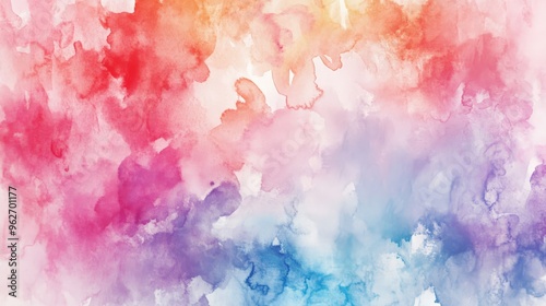 Colorful abstract watercolor background with gradient shades of pink, red, blue, and orange blending seamlessly in a vibrant composition.