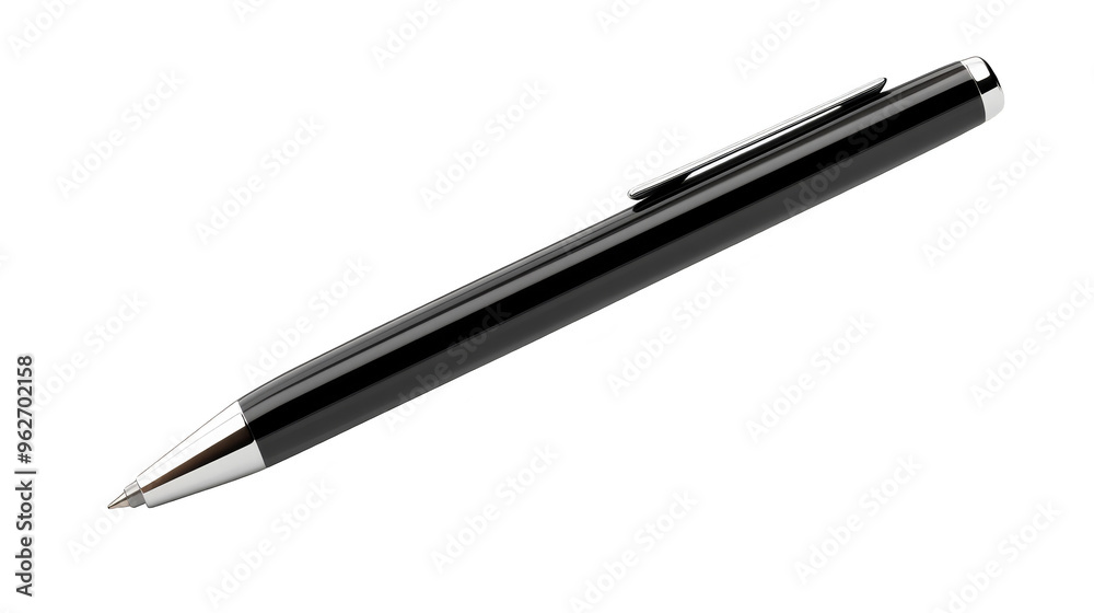 Black and silver pen isolated transparent background Black and silver pen isolated transparent background