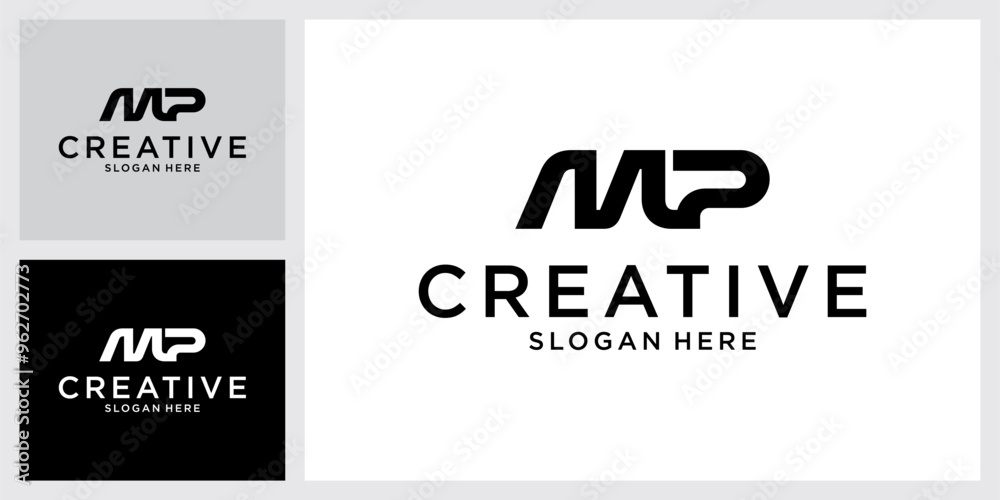 MP or PM initial letter logo design vector MP or PM initial letter logo design vector