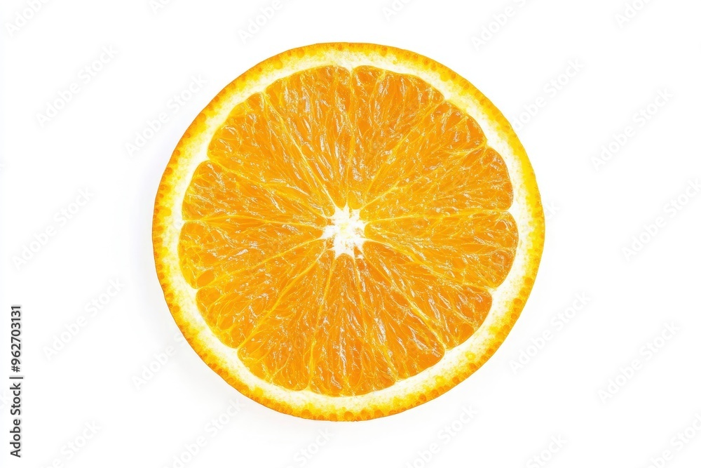 close up Orange fruit slice isolated on white background. Top view. Flat lay, ai close up Orange fruit slice isolated on white background. Top view. Flat lay, ai