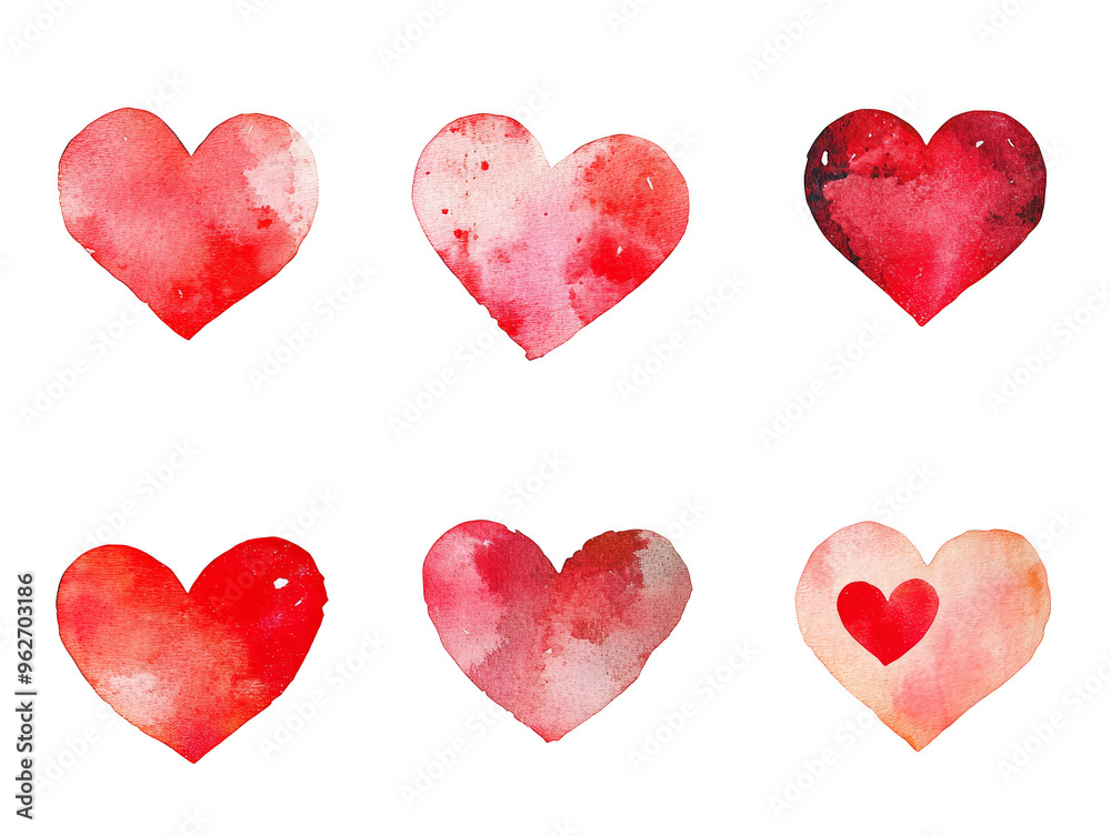 Watercolor Hearts Set Valentine s Day Love Clip Art Watercolor Hearts Set Valentine s Day Love Clip Art