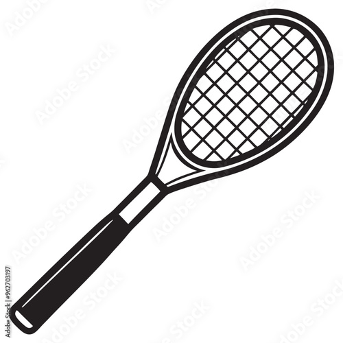 racket bat vector in black isolated on white background