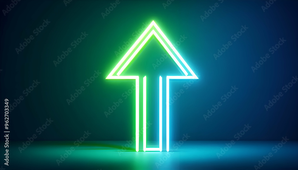 Fototapeta premium A rises arrow shows business growth, template background