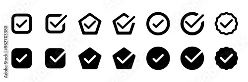 Check mark icon symbols vector. symbol for web site Computer and mobile vector.