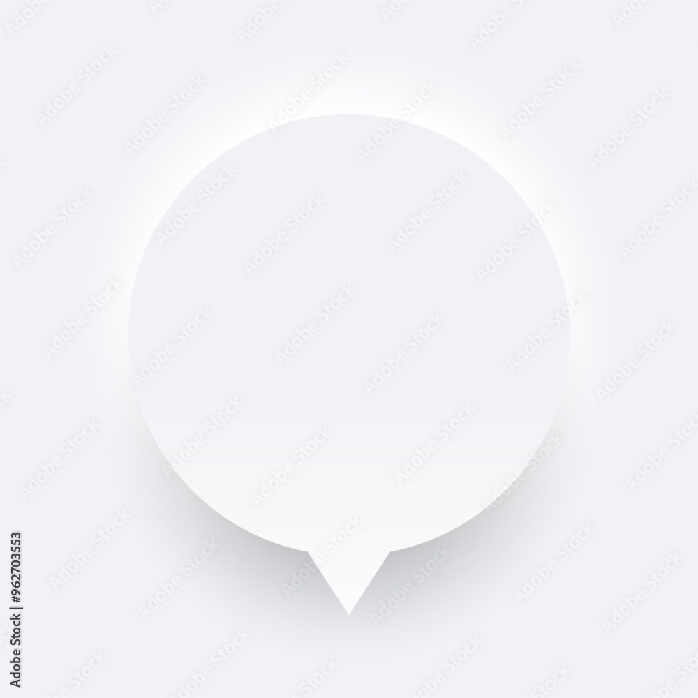 social media chat bubble white template for modern idea or thought