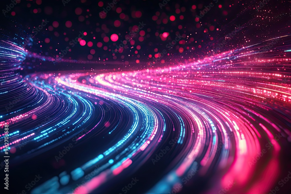 Abstract digital technology background. Innovation high-tech future network connection speed movement AI metaverse communication big data data transfer Network cyber light trails Abstract digital technology background. Innovation high-tech future network connection speed movement AI metaverse communication big data data transfer Network cyber light trails