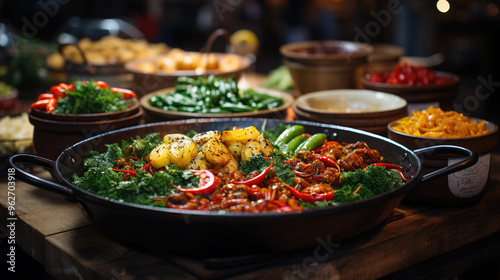 Traditional Thai Food Served On Table