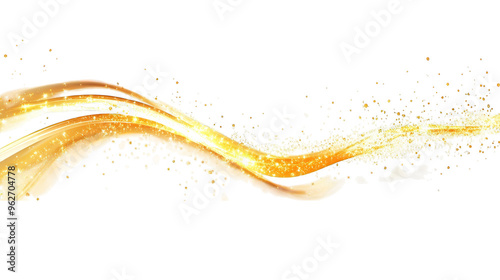 Abstract Golden Wave with Sparkles and Glowing Texture
