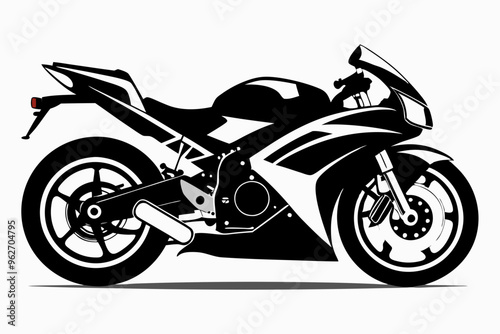 Motorcycle racing silhouette vector illustration, Super bike, sports bike