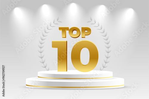 top 10 victory background with 3d podium platform and spot light effect