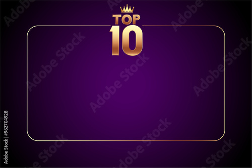 top 10 victory background with crown symbol and text space