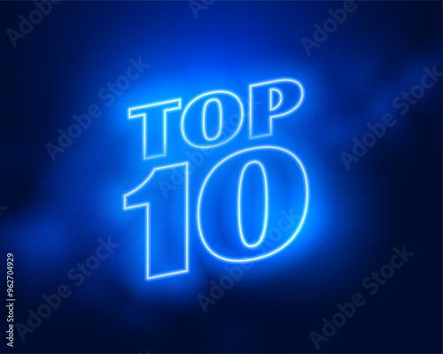 top 10 winner or honor background win glowing neon style