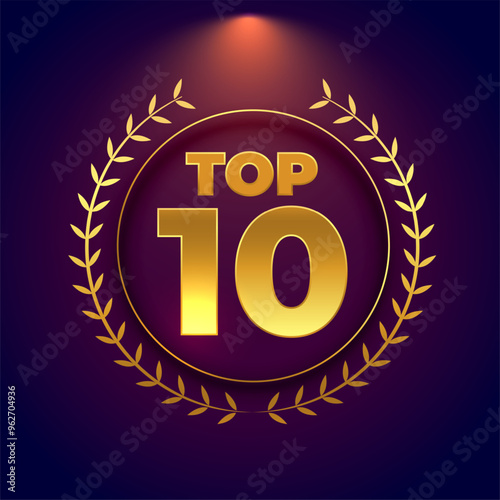 top 10 rating wreath background with spot light effect