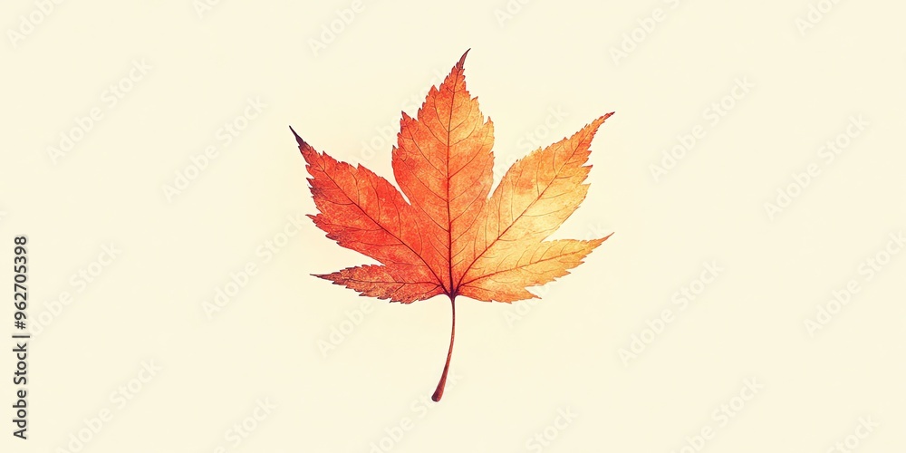 Single autumn red maple leaf isolated on white background. Single autumn red maple leaf isolated on white background.