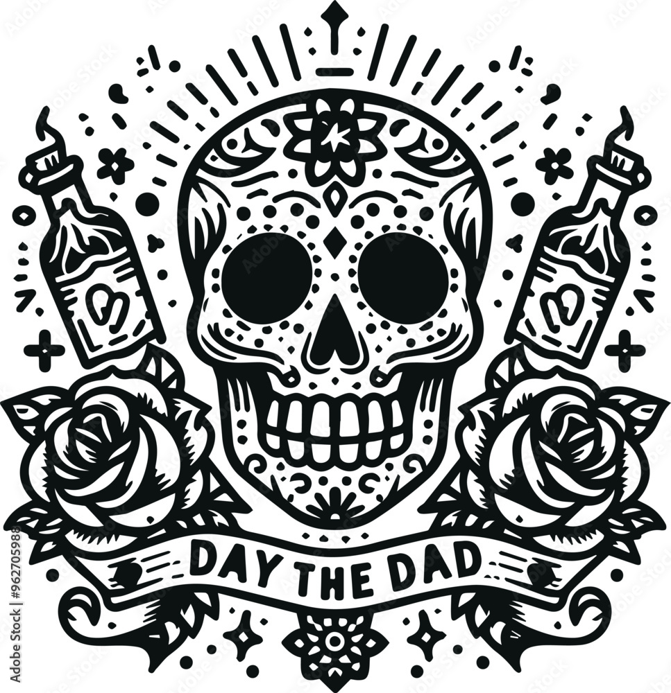 Cute Skull Monochrome Cosmonaut Logo Icon, Sugar Skull Day Of The Dead Vector Illustration Design Cute Skull Monochrome Cosmonaut Logo Icon, Sugar Skull Day Of The Dead Vector Illustration Design