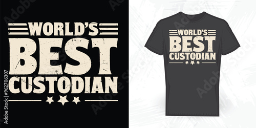 Custodian Funny Vintage Custodian T-shirt Design
