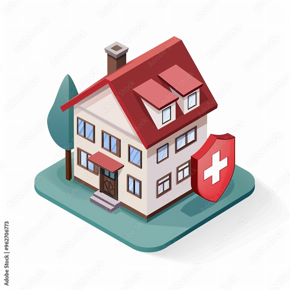 nsurance house symbol isometric nsurance house symbol isometric