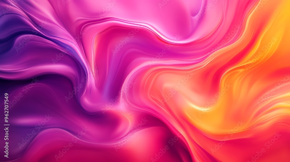 Obraz premium Vibrant abstract fluid art with swirls of pink, purple, and orange. Perfect for backgrounds, creativity, and modern designs.