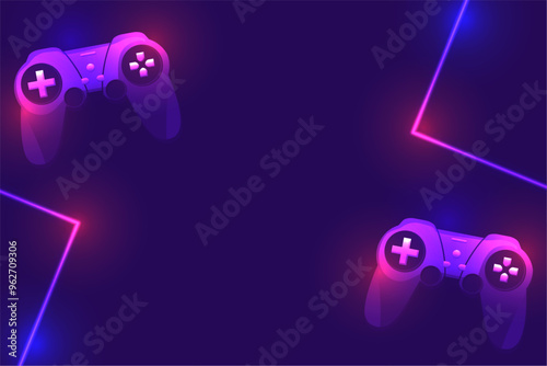 futuristic video game controller background with text space