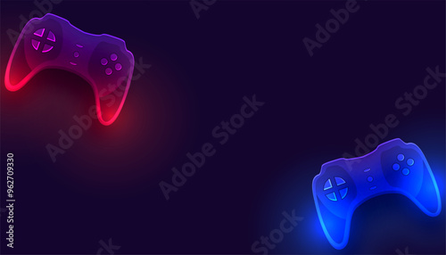 digital videogame controller techno background with light effect