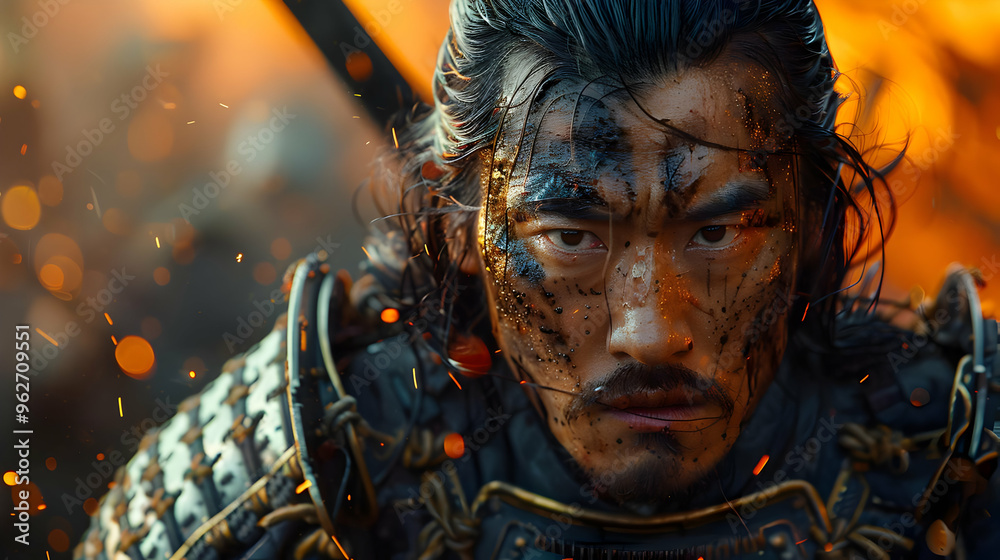 Warrior in Battle Realistic Illustration Warrior in Battle Realistic Illustration