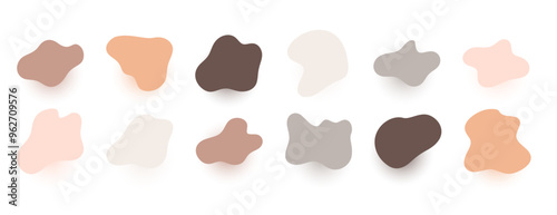 pack of abstract blob shape element with muted tone effect