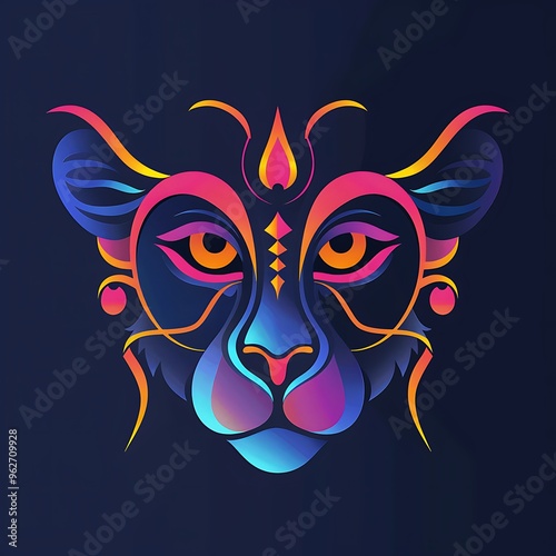 Hindu God Hanuman logo.	