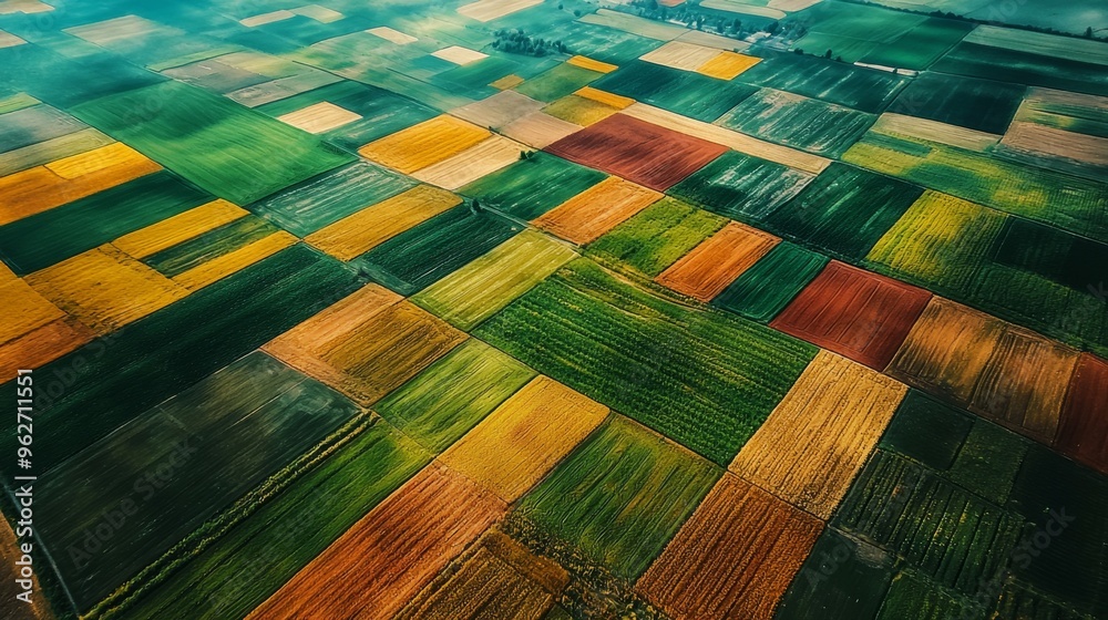 Aerial View of Patchwork Farmland Fields Aerial View of Patchwork Farmland Fields