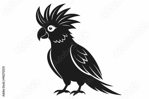 Cockatiel silhouette vector illustration