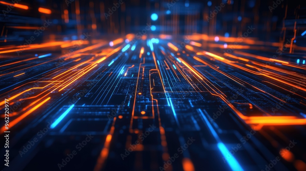 Glowing lines symbolizing AI innovation Glowing lines symbolizing AI innovation