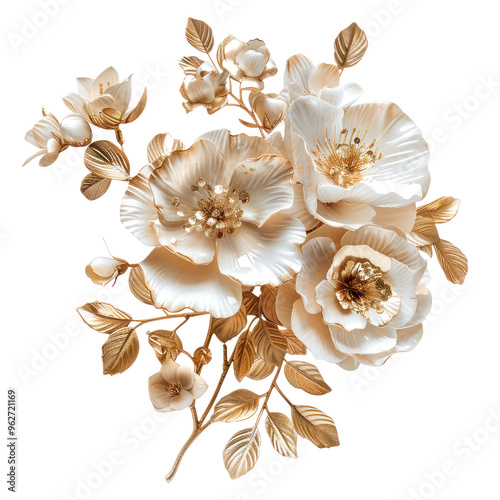 natural wedding flower blossom branch on transparent background